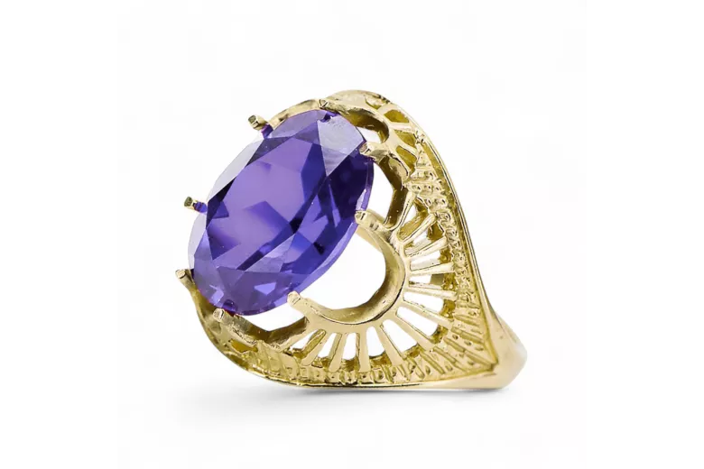 Ring Alexandrit 14 Karat Gelbgold Vintage vrc003y